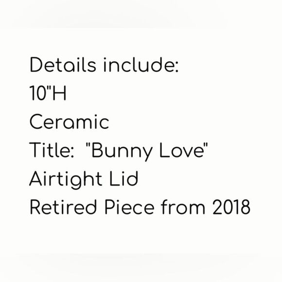 Rae Dunn Bunny Love White Tan Bunny Ears 10” Tall Ceramic Canister Jar - Picture 2 of 14